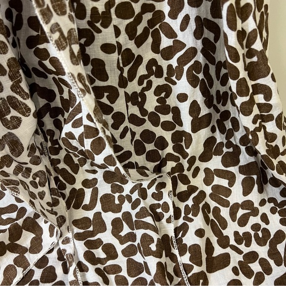 Piazza Del Tempio Anthropologie Brown Animal Print Shift Dress 100% Line… - Picture 4 of 15